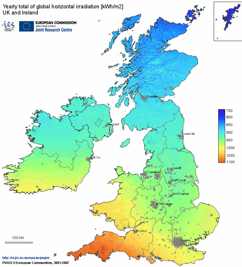 UK solar heat map - Powersun Solar PV